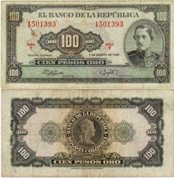 100 pesos 1958