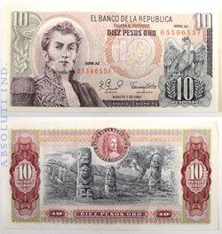 Colombia 10 Pesos 1980