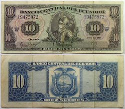 Ecuador 10 Sucres 1974