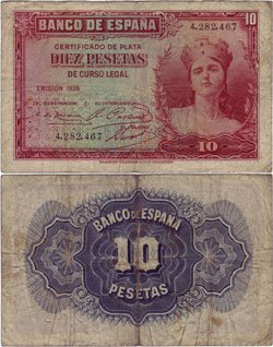 Espa&ntilde;a 10 Pesetas 1935