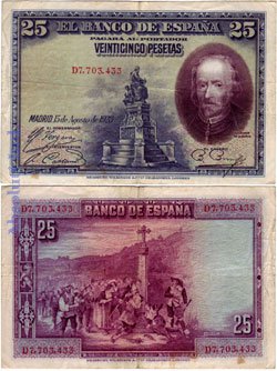Espa&ntilde;a 25 Pesetas 1928