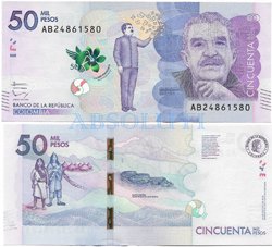 Billete Colombia 50.000 pesos 2015