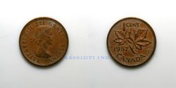 Canada 1 centavo 1957