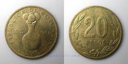 Colombia 20 Pesos 1987