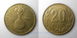 Colombia 20 Pesos 1988