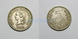 5 centavos 1886
