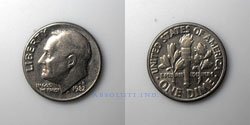 Estados Unidos 10 centavos 1982D