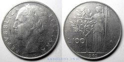 Italia 100 Liras 1962