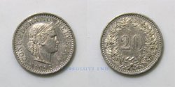 Suiza 20 Rappen 1992