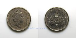 Inglaterra 5 Pence 1991
